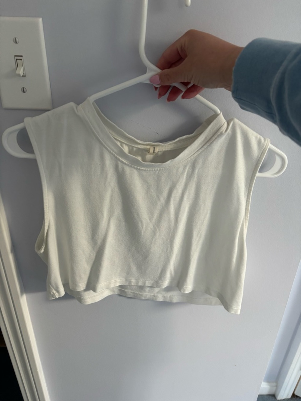 Essentials Cream Cropped Tank Top
